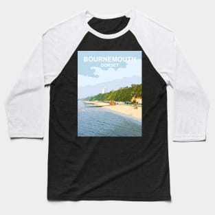 Bournemouth Beach Dorset. Summer art gift Baseball T-Shirt